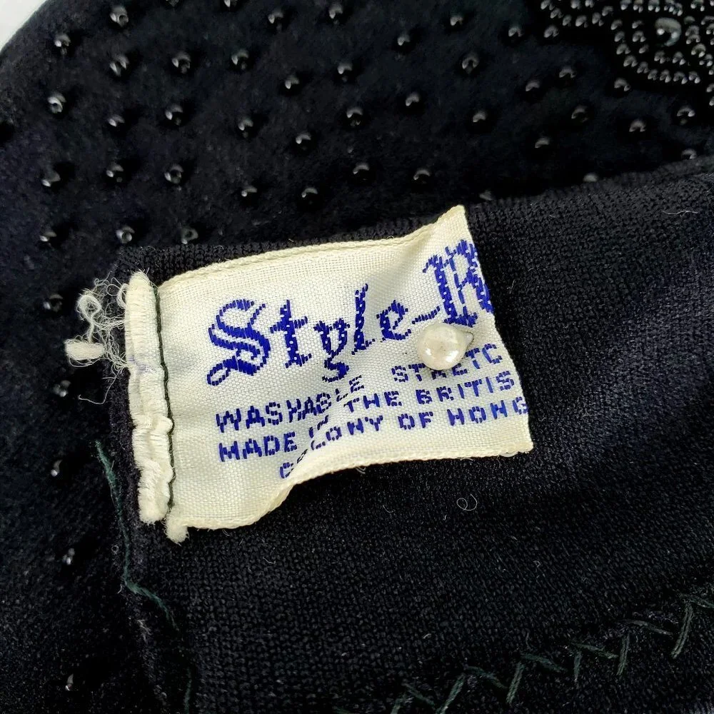 Vintage by Style Rite‎ Black Beaded Gloves